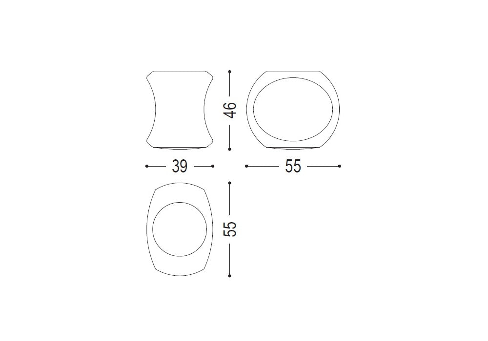 AMEDEA - Low tilting stool in solid cedar wood by Riva 1920