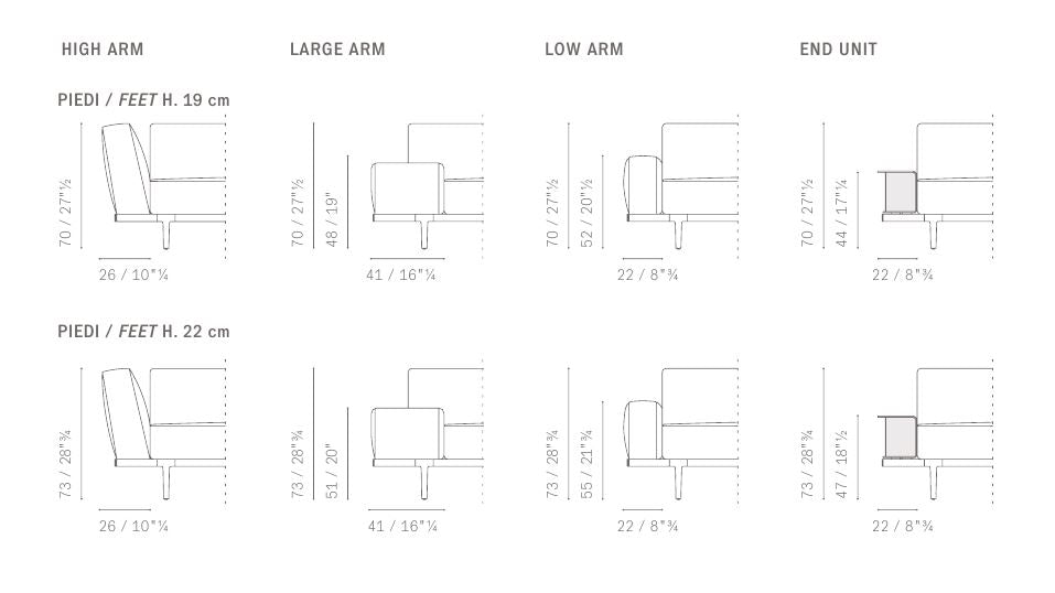 LET IT BE - セクショナルファブリックソファ