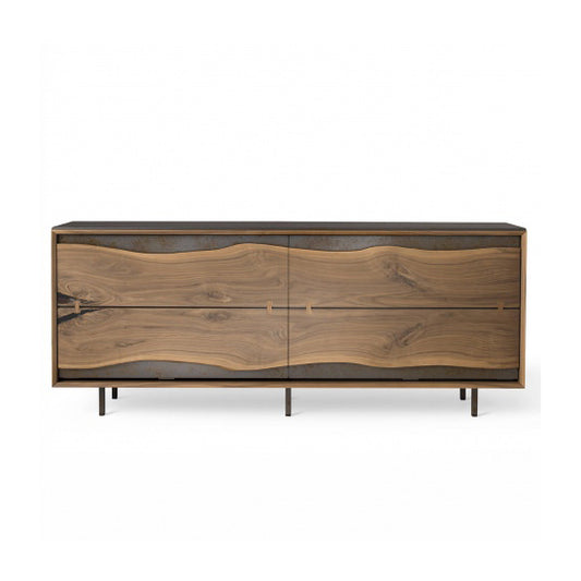 Leonardo L417N/220 - Walnut Sideboard With Sliding Doors by Arte Brotto