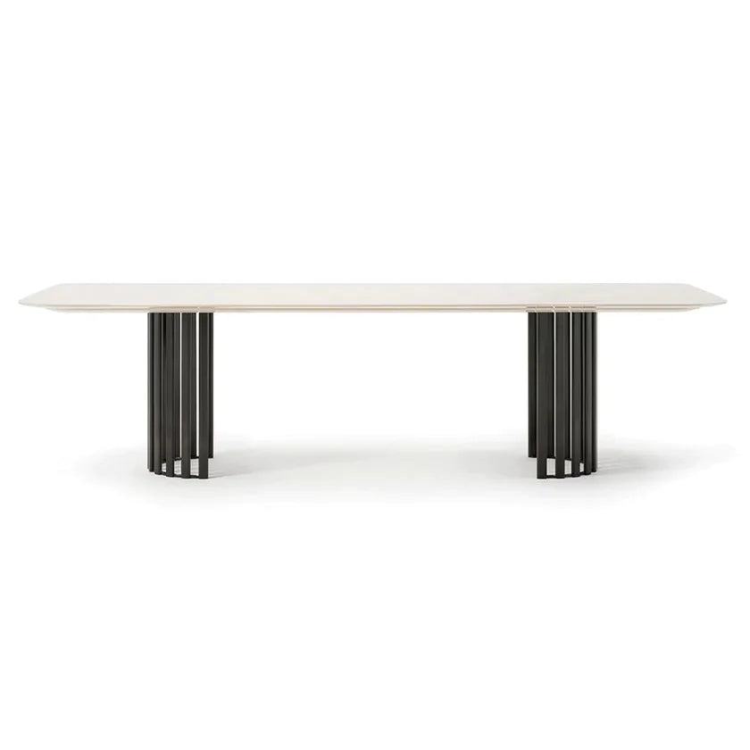 Roma - Rectangular Metal Base Table by Turri