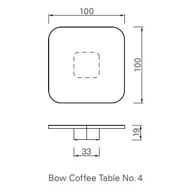 BOW コーヒーテーブル NO. 4 - スクエア真鍮コーヒーテーブル