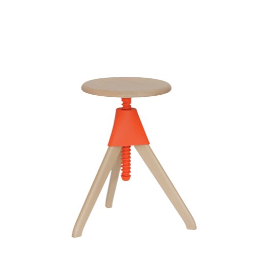 TOM AND JERRY ？ THE WILD BUNCH - Height-adjustable beech stool (Request Info)