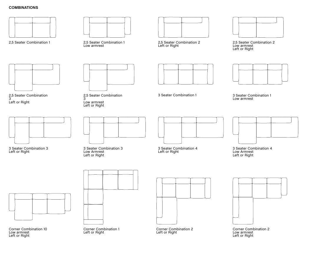 マグス ソフト 2.5人掛けソファ 組み合わせ1
