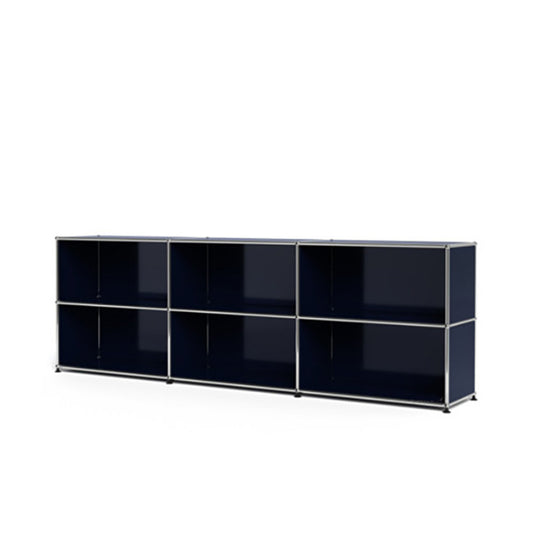3x2 Modular Metal Sideboard with 0 door [W(750+750+750)XD350XH(350+350)] by Usm #Steel Blue [RAL 5011]