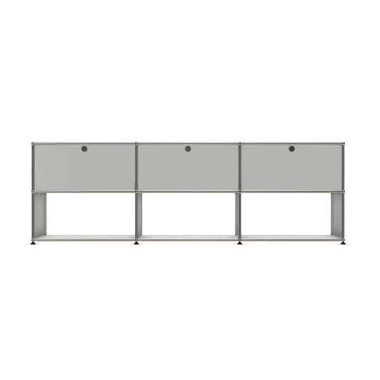 3x2 Modular Metal Sideboard with 3 top doors & 3-2-2 Pannels [W(750+750+750)XD350XH(350+350)] by Usm #Light Gray [RAL 7035]