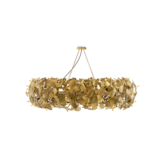 Mcqueen Round - Brass Pendant Lamp With Swarovski® Crystals by Luxxu
