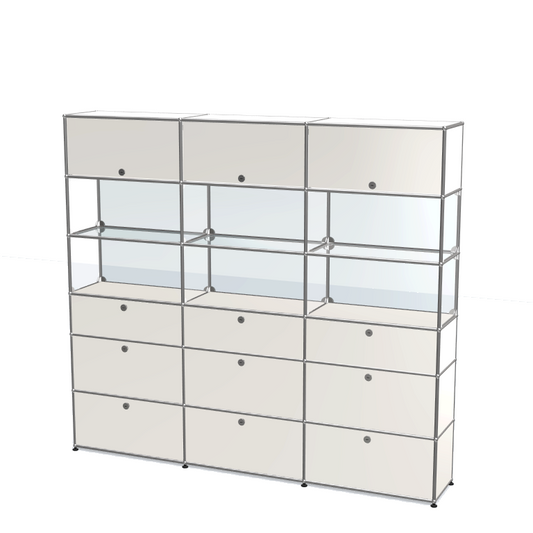 3x6モジュール（9つの下部ドロップダウン扉と3つの上部フリップアップ扉） [W(750+750+750)XD350XH(350+350+250+350+350+350)]