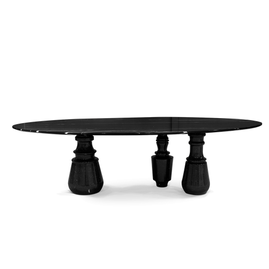 Pietra Oval Xl - Oval Nero Marquina Marble Dining Table by Boca Do Lobo