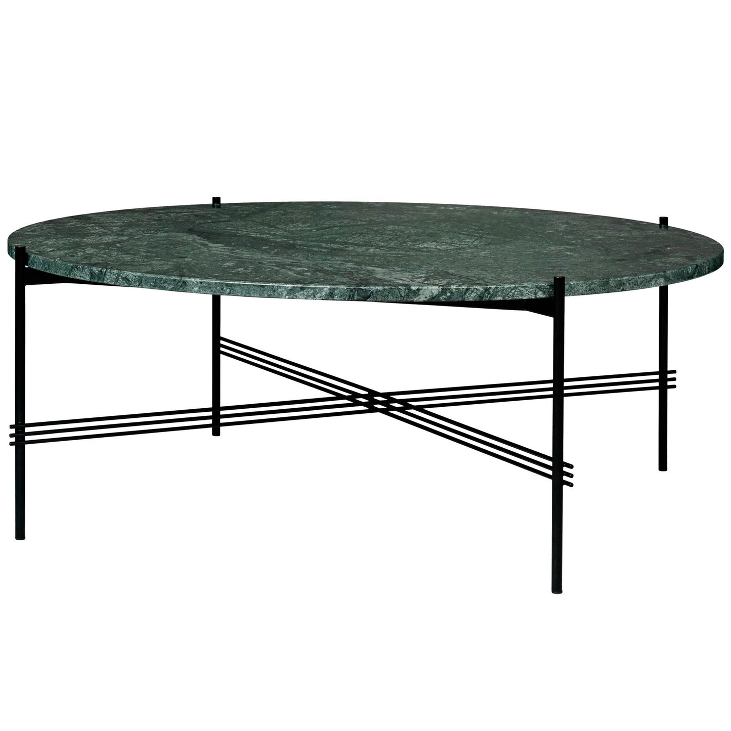TS Coffee Table Round Ø105 by GUBI #Black/ Green Guatemala Marble