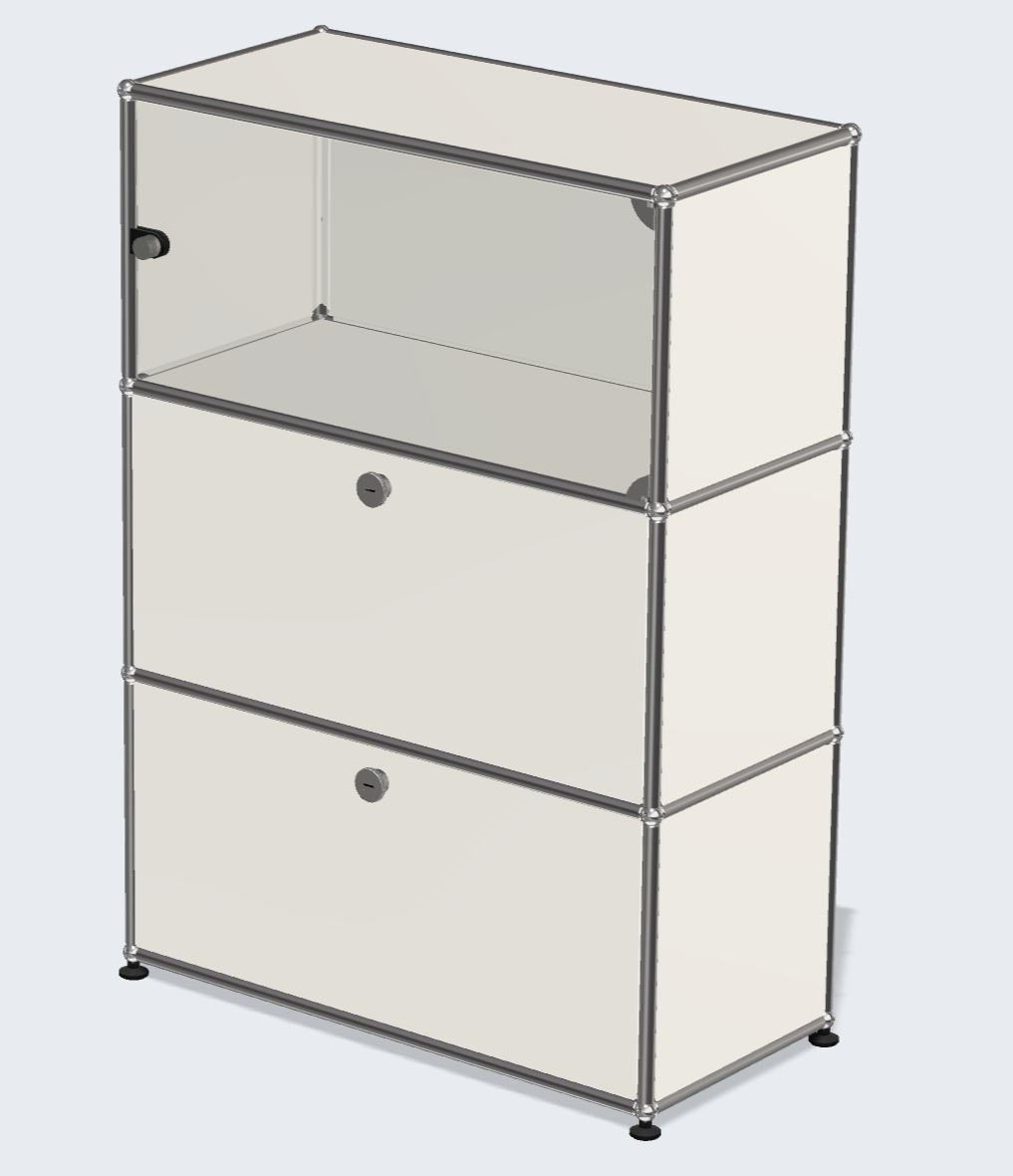 1x3モジュールハイボード（上段1ガラスドア＆下段2ドア） [W750XD350XH(350+350+350)]