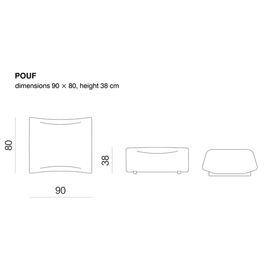 ABSENT - モジュラー ファブリック ソファ（モジュール - プーフ / 張地素材 - カテゴリー600｜ユニフォームメランジ）