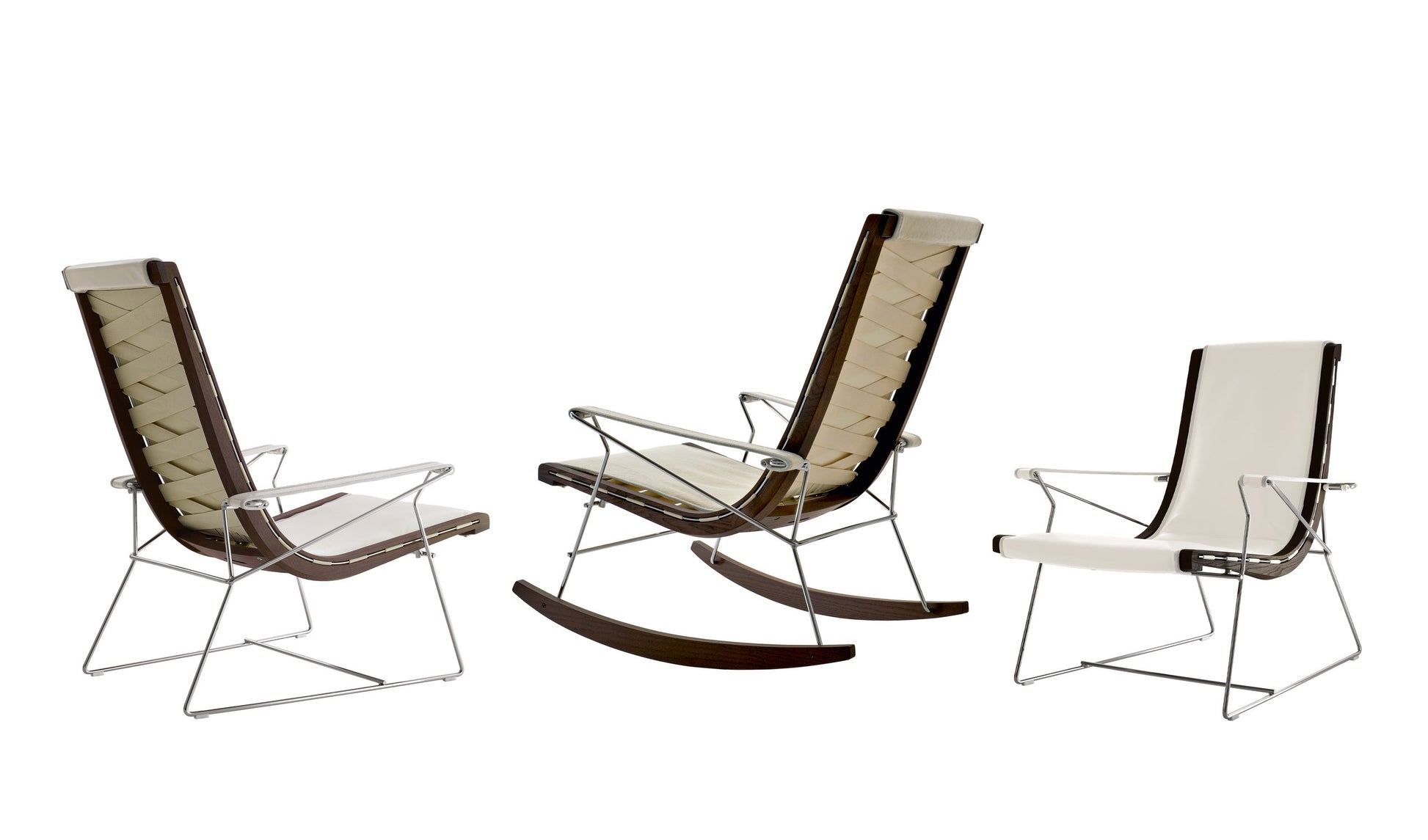 J.J. Lounge Chairs with high backrest (Upholstery Material - Leather Kanu) by B&B Italia