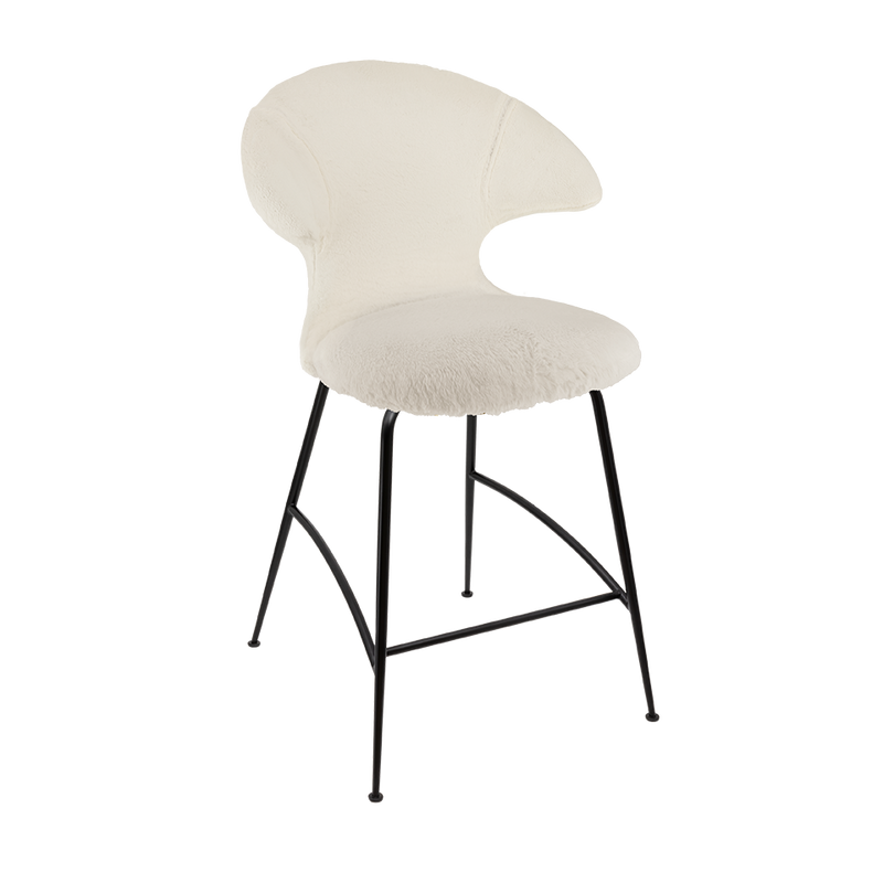 Time Flies Upholstered Counter Stool by Umage #Teddy White / Black