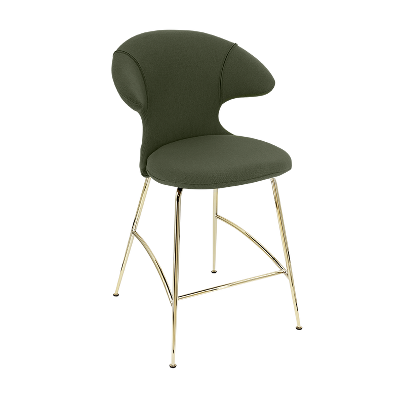 Time Flies Upholstered Counter Stool by Umage #Racing Green / Brass