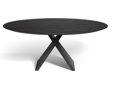 CARLO - Round multi-layer wood table by DE PADOVA