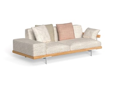 ALLURE - 3 seater fabric and Accoya wood garden sofa by Talenti