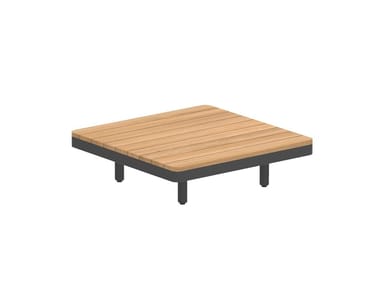 ALURA LOUNGE - Low square teak garden side table by Royal Botania