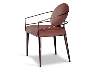 AMINTA - Upholstered steel chair with armrests by Visionnaire
