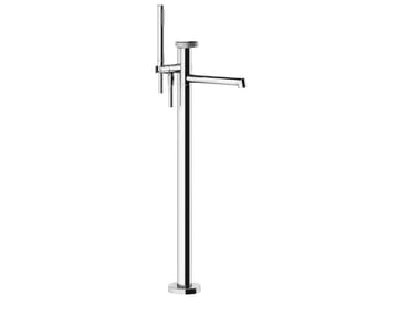 ANELLO - Floor standing brass bathtub mixer with hand shower by Gessi