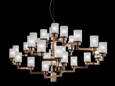 ART? - Metal and etched glass chandelier by Italamp