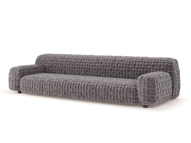 AZUL - 3 seater velvet sofa by Turri