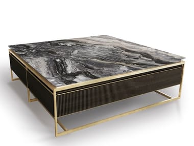 BANNER - Low marble coffee table for living room by Visionnaire