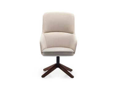 BELLEVUE 80 / 81 - Swivel high-back fabric armchair by Very Wood