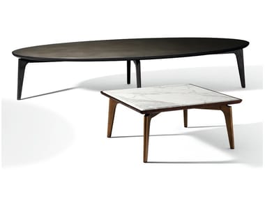 BLEND - Square marble coffee table by Giorgetti