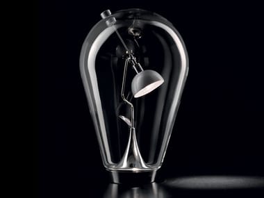 BLOW - LED adjustable blown glass table lamp by Lodes