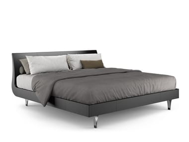 BRERA - Upholstered tanned leather double bed by I 4 Mariani