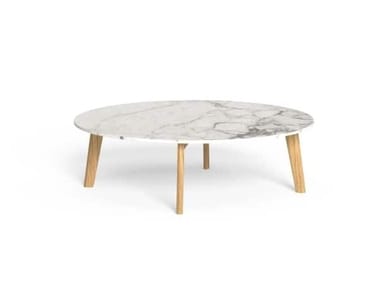 CLEOSOFT-WOOD - Round marble coffee table by Talenti
