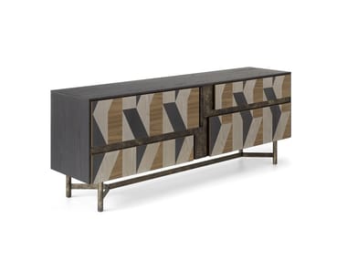 CLIK L1250 - Wooden sideboard with drawers and inlay by Arte Brotto