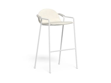 CORAL - High fabric and aluminum stool with footrest by Talenti