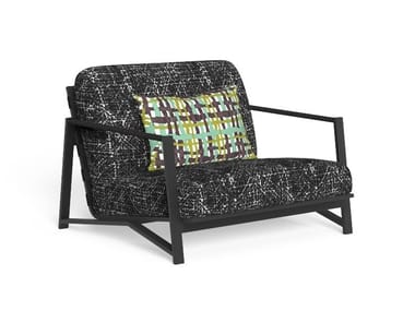 COTTAGE - Fabric garden armchair with armrests by Talenti