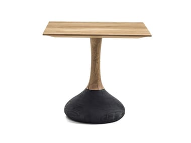 DECANT - Square high side table in oak and cedar solid wood by Riva 1920