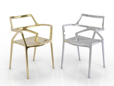 DELTA PREMIUM - Polypropylene garden chair with armrests by Vondom