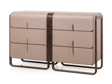 ECLIPSE - Leather chest of drawers by Turri