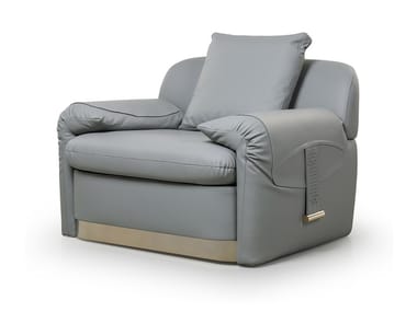 ECLIPSE - Leather armchair with armrests by Turri