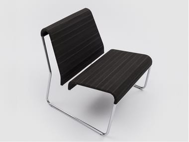 FARALLON - Sled base polypropylene and chromed metal easy chair by Danese Milano