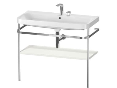 HAPPY D.2 PLUS - Console rectangular ceramic washbasin with towel rail by Duravit