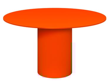HIROKI - Round powder coated steel table by e15