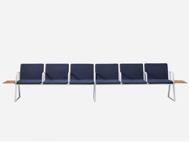 LIN TAPIZ - Freestanding fabric beam seating with armrests by Inclass