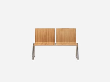 LIN WOOD - Freestanding oak beam seating by Inclass