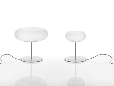 ITKA TABLE STEM - Opal glass and powder coated metal table lamp by Danese Milano