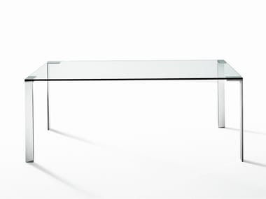 LIKO GLASS - Glass and steel table by Desalto
