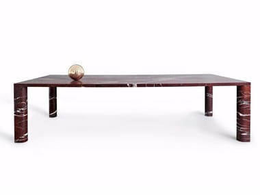 LOVE ME, LOVE ME NOT - Rectangular marble dining table by Salvatori