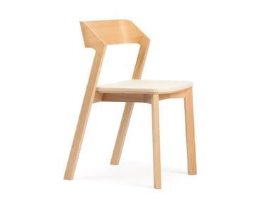 MERANO 313 401 - Wooden chair with integrated cushion by TON