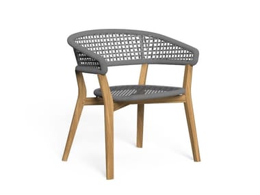 MOON TEAK - Stackable teak garden chair by Talenti