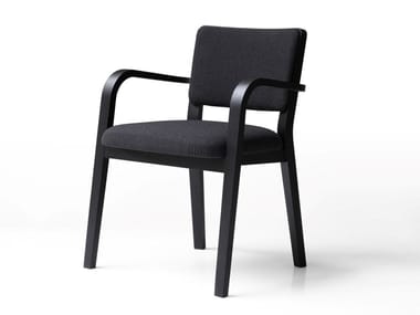 NEBBIA - Upholstered fabric chair with armrests by Porro
