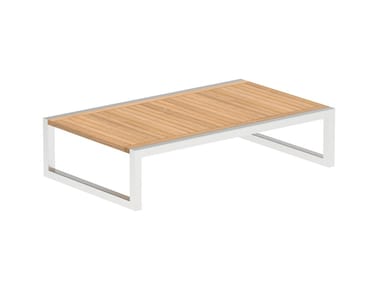 NINIX - Low rectangular teak garden side table by Royal Botania